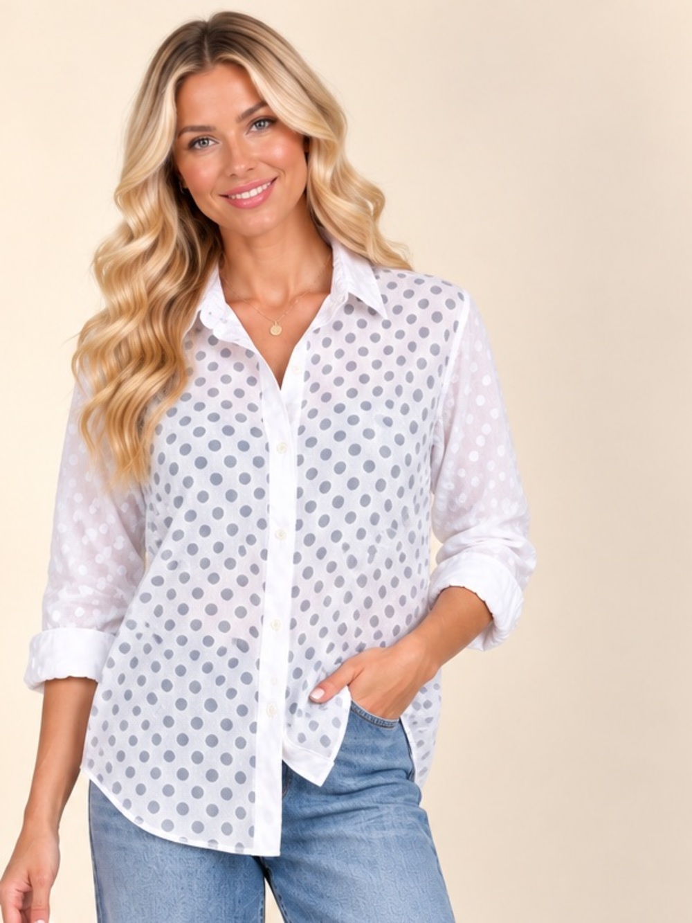 GAP White Swiss Fitted Boyfriend Button-Down Shirt Size L